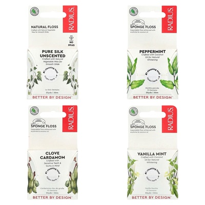 美国RADIUS全天然丝绵牙线口腔护理去残渣清洁力强不伤牙龈30米