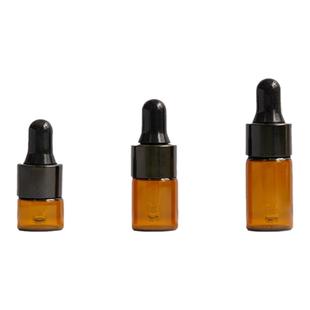 多特瑞精油适用1ml2ml3ml迷你精油分装瓶茶色玻璃电化铝盖滴管瓶