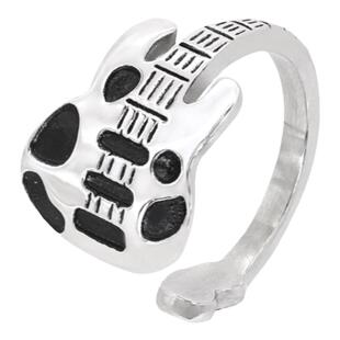 Bubbles Club指尖摇滚! 原创乐器乐园系列奶牛吉他戒指小众钛钢戒