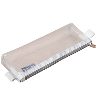 巨门gimen透明网格考试笔袋大A6L多规格网格拉链袋大容量文具袋文具盒纱网笔袋资料袋收纳袋创意简约韩国