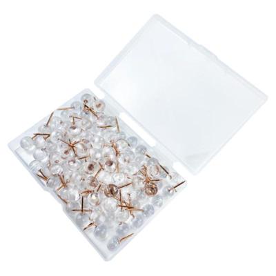 100枚工字钉玫瑰金透明圆形