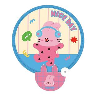 卡通折叠反光板扇子随身携带便携补光团扇可爱女生夏天小圆扇水豚