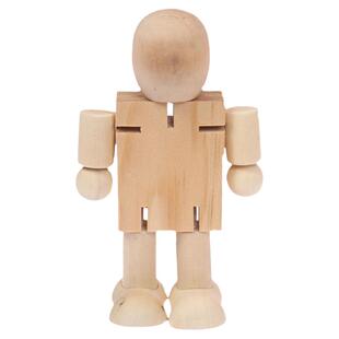 白胚木头人牛津树人物道具儿童木偶手工diy绘画涂鸦关节人偶玩具