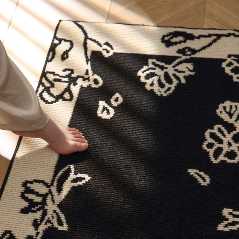 新款入户门地垫家用轻奢进门除尘脚垫丙纶圈绒编织地毯卧室床边毯