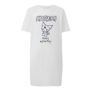 爱慕少女库洛米IP女大童A类抗菌短袖睡裙亲子家居夏可外穿棉绵冰