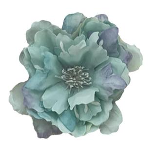 晕染蓝色山茶花发夹纯欲甜美清新感仿真花朵发卡海边度假风侧边夹