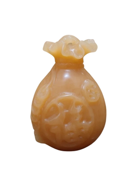 黄玉福袋招财聚福摆件