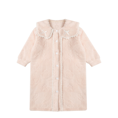 儿童睡袍珊瑚绒大女童浴袍法兰绒