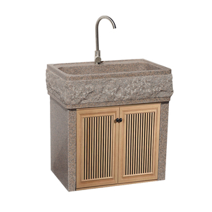 大理石水池阳台洗衣池户外庭院花园洗手台洗菜盆一体整石室外水槽