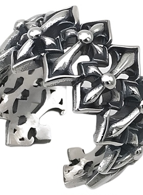 十字架戒指女纯银欧美时尚潮饰品