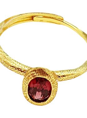 女s925纯银古法黄金拉丝开口均码