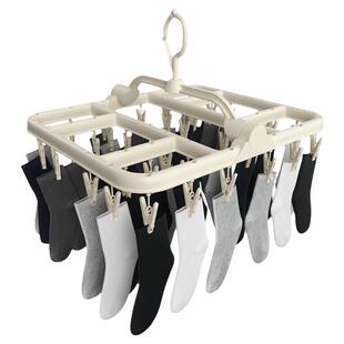 折叠晾衣架多夹子多功能衣架袜子晾晒架阳台晒内衣晒衣架挂袜子架