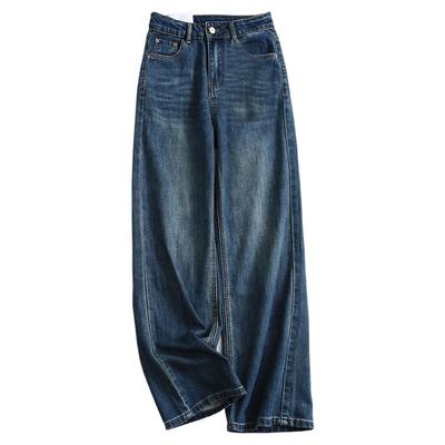 显瘦宽松直筒裤阔腿裤女牛仔裤