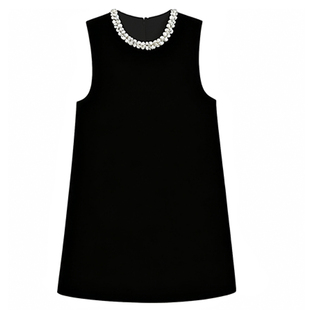 柒院家大码女装轻奢极简圆领背心连衣裙2025秋冬款宽松遮肉马甲裙