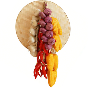 高仿真果蔬挂串假辣椒玉米苹果 幼儿园农家乐饭店橱窗装饰道具