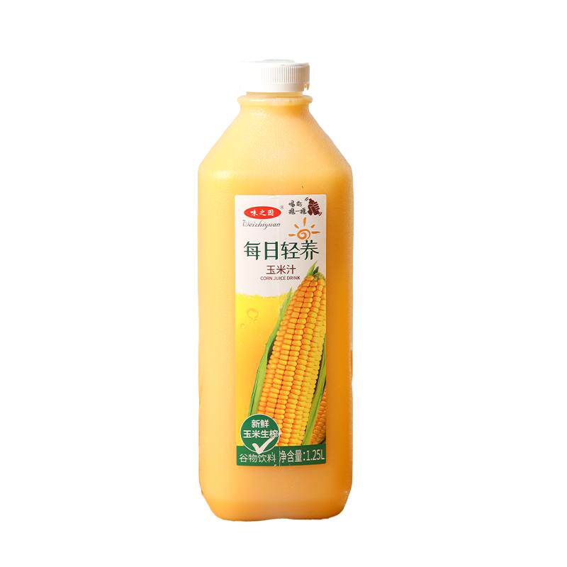 味之园每日轻养鲜榨玉米汁1.25L*6瓶宴会粗粮谷物饮料
