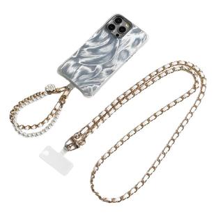 适用手机壳挂绳斜挎珍珠透明垫片可背挂脖腕带手机带子包包链条防摔夹片挂件充电口创意潮流时尚防丢挂绳