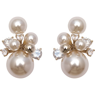 方糖家 摩卡慕斯珍珠繁星耳钉2025新款爆款耳饰适合冬天的耳环女