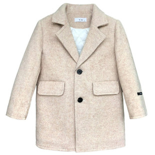 秋冬装男童西装套装呢子大衣儿童毛呢大衣中长款毛呢外套西装大衣