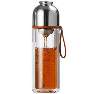尚明新品茶水分离杯磁吸茶仓男士泡茶杯玻璃杯随身杯便携车载水杯