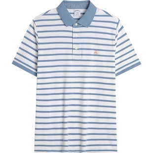 Brooks Brothers/布克兄弟男士26春夏新品珠地网眼复古条纹polo衫