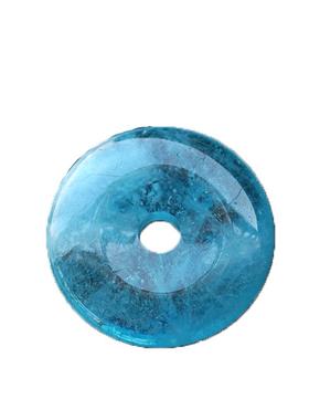 海蓝宝平安扣吊坠天然蓝水晶吊坠