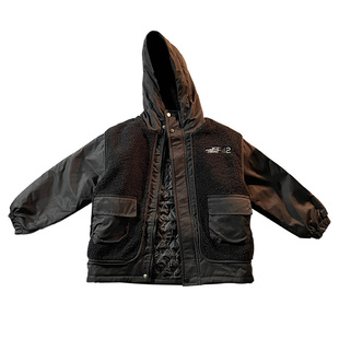 男童外套秋冬款加绒加厚冬季棉衣儿童羊羔绒夹棉夹克2025新款童装