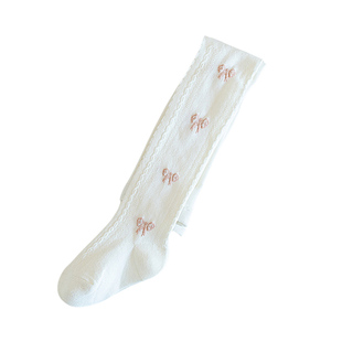 儿童连裤袜洛丽塔春秋纯棉薄款白色女孩外穿配裙子女童宝宝打底裤