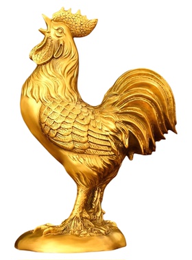 纯黄铜大吉大利公鸡摆件