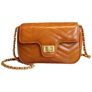 软牛皮小金球链条包包手机包女气质2026新款真皮单肩斜挎小方包潮