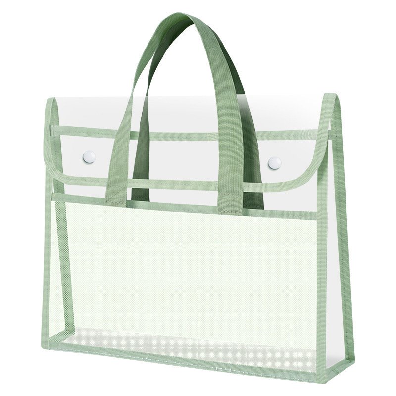 防水手提袋收纳袋透明文件袋小学生考试专用袋子拎书袋补习袋