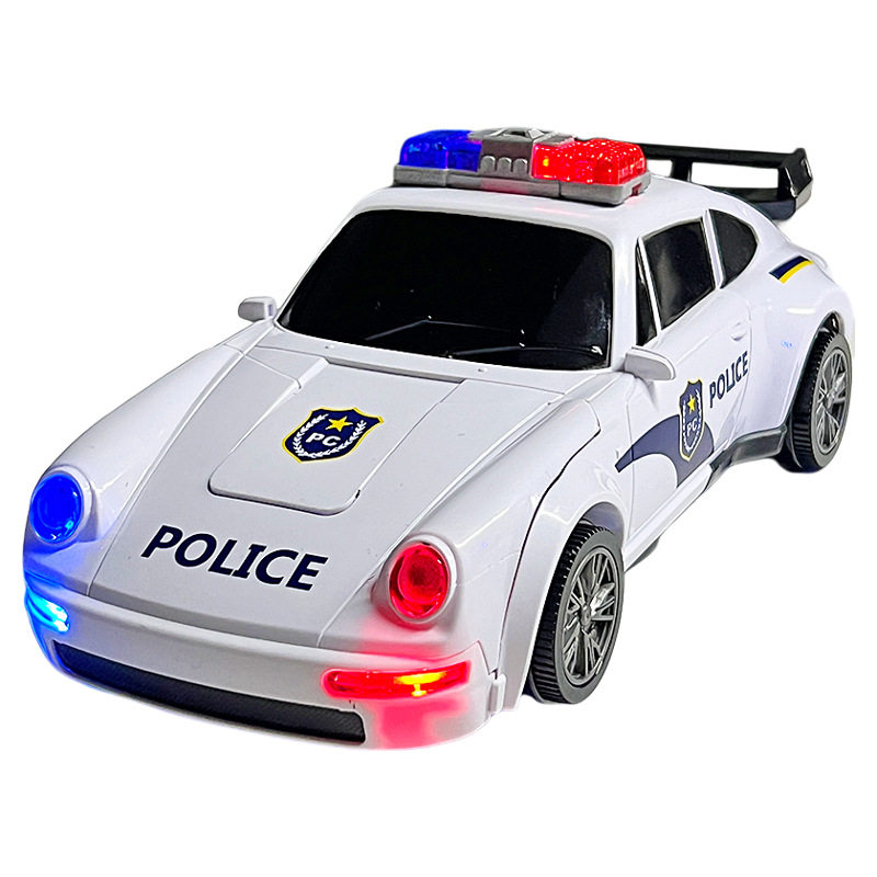 电动变形警车机器人儿童玩具车