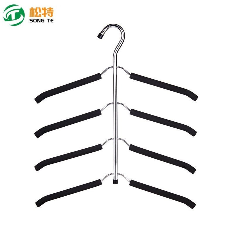 跨境4层连体衣架多层家用杆泡旋转挂服装店挂可收纳防滑架棉衣