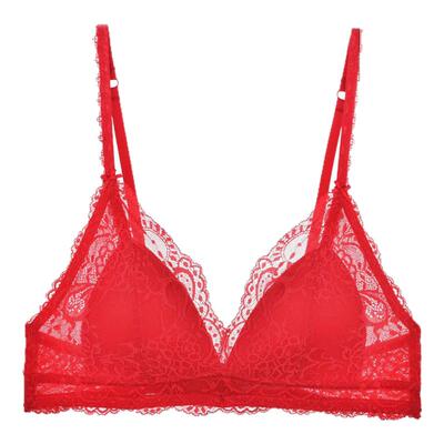 eves夏娃的诱惑本命年大红舒适无钢圈内衣女薄棉聚拢上托V9621135