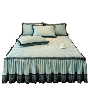 法式高档四季款床裙三件套轻奢加厚夹棉床套床笠不起球可机洗床套