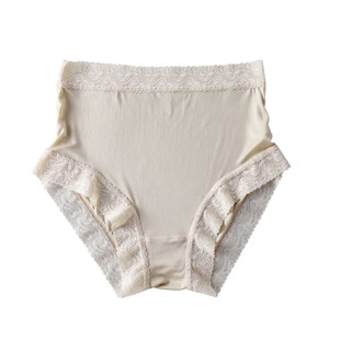 高档42针加捻真丝高腰无痕女内裤100%针织桑蚕丝女士大码三角短裤