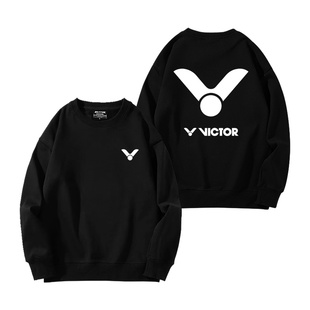 victor周边胜利羽毛球威克多长袖衣服圆领男女款秋冬宽松卫衣套头
