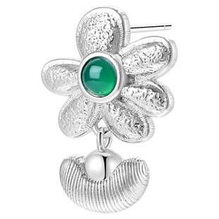 洞天TONETALE戴发发耳钉精致小巧天然石花朵高级感百搭耳饰女礼物