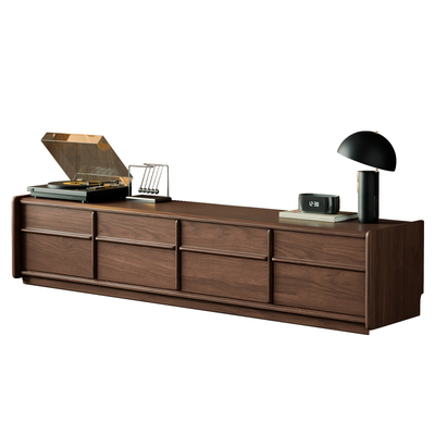 实木中古风电视柜客厅家用骨骼线电视机柜2025新款轻奢组合落地柜