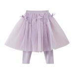 嫚熙童装打底裤女宝芭蕾风网纱女童半身裙儿童假两件2025新品裤裙