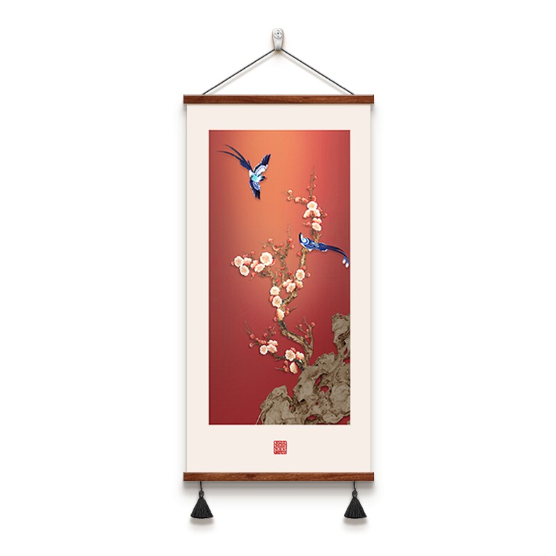 喜上枝头玄关装饰画免打孔