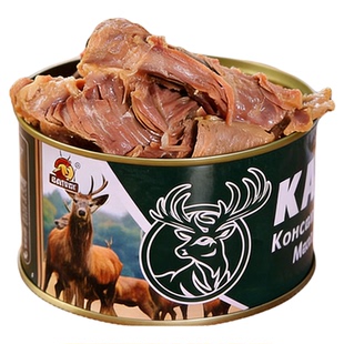 卡勒德俄罗斯风味鹿肉罐头罐装即食75%鹿肉下酒速食炖菜