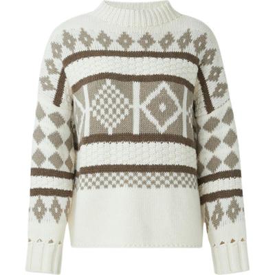 【季末折扣】Pringle of Scotland 女秋冬嵌花针织羊毛混纺毛衣