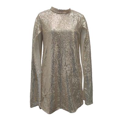 立领闪闪亮片生日晚宴聚会小礼服