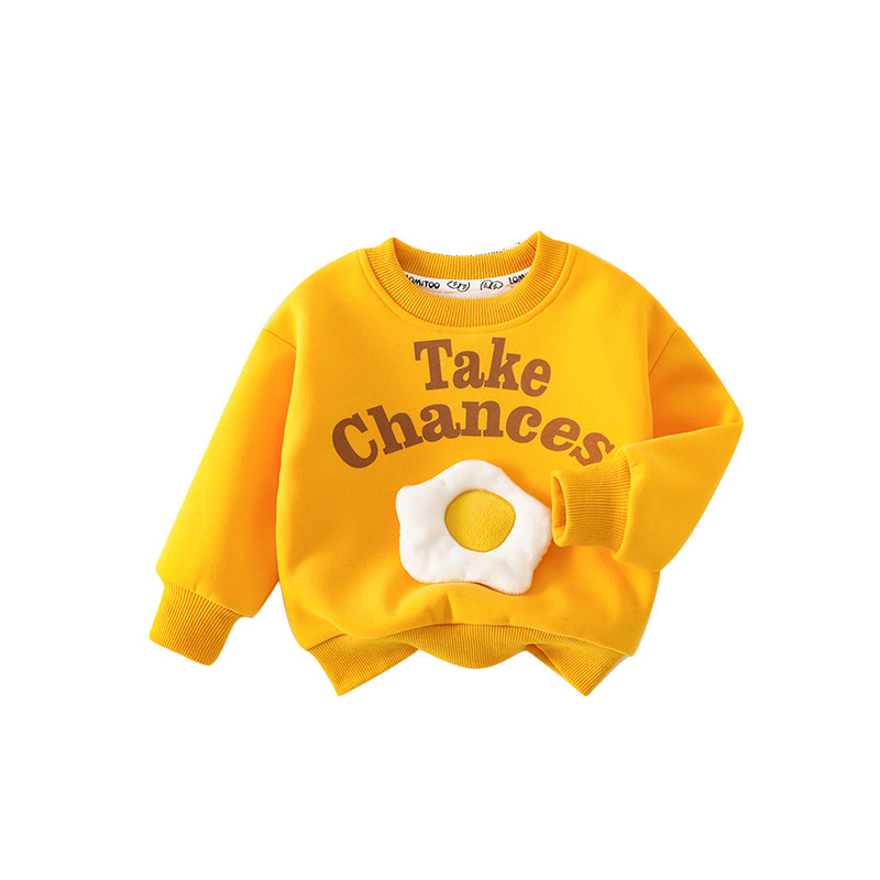 洛米兔男女儿童加绒上衣立体汉堡薯条童装加厚男女孩卫衣冬季外套