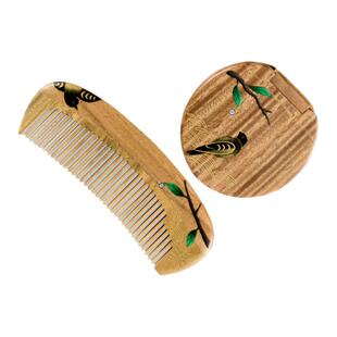 谭木匠正品礼盒那颗露珠玉檀木梳子 梳镜套装女士按摩护发蓬松