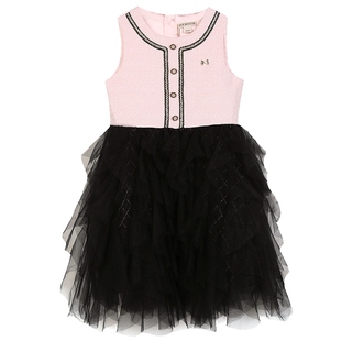 IVY HOUSE常春藤童装女童连衣裙秋季 甜酷气质小香风背心裙亲子装