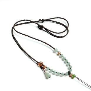 sz066天然A货翡翠原创设计纯手工编织百搭高档吊坠挂绳锁骨项链绳