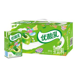 伊利优酸乳250ml*24盒整箱青苹果原味草莓AD钙含乳饮料/4月产