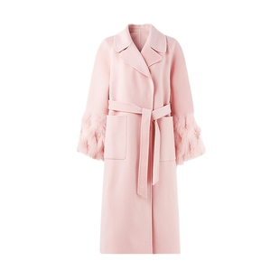 MISSCOCOON可可尼双面呢大衣女2025秋冬新款千金风长款绵羊毛外套